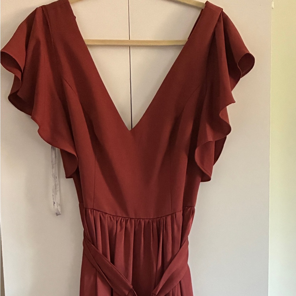 Cinnamon Ruched Sundress for Wedding Guest